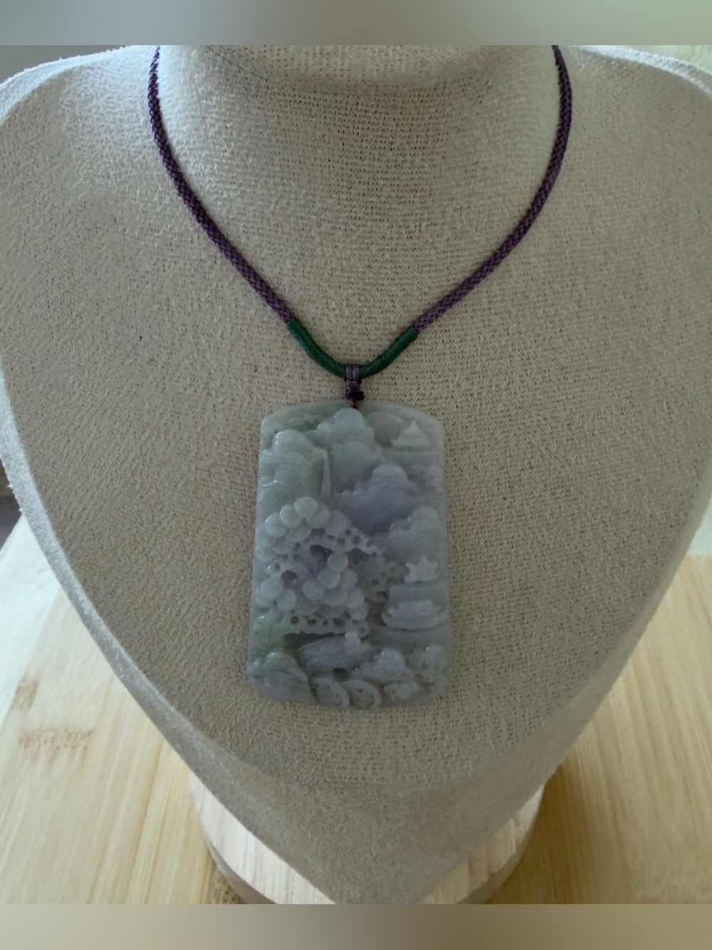 Certified Grade A Burma Jade Landscape Feng Shui Pendant